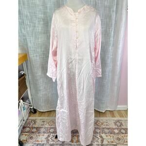 VTG Oscar De La Renta Night Gown Pink Paisley Satin Feminine Coquette Soft Girl